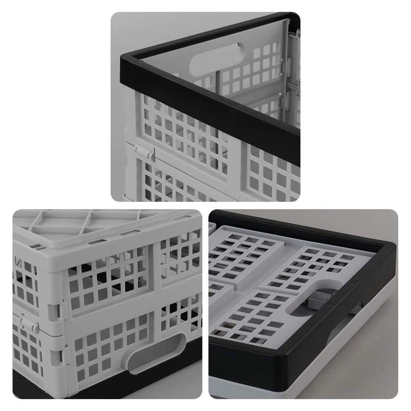 Eagrye 4-Pack 15 L Plastic Collapsible Storage Crates, Folding Crates, Plastic Stackable Storage Crates - Image 3